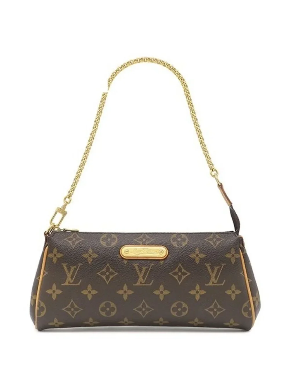 Louis Vuitton 2-Way Bag Monogram Canvas Gold Brown Chain